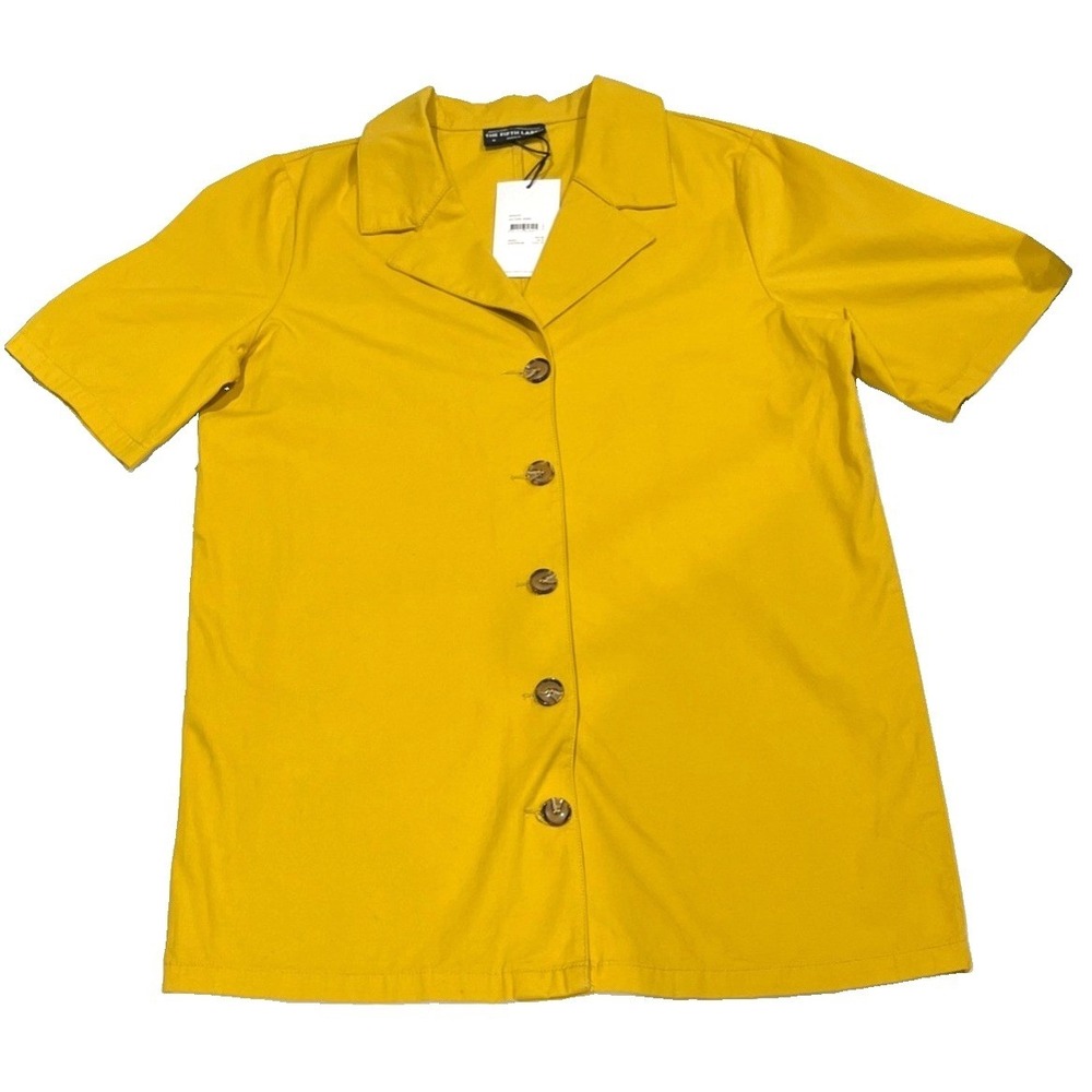The Fifth Label Solitaire Dress Chartreuse Cotton Button Front M 6